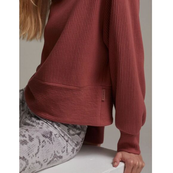 Varley Withered Rose Maybrook Ribbed Crewneck Sweater Women's XS Casual Knit Top - Picture 4 of 12